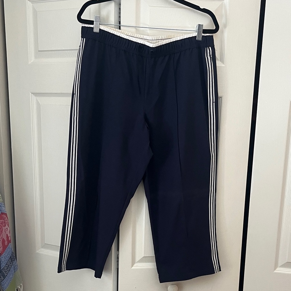 JB Active Navy Track Pants with White Accents